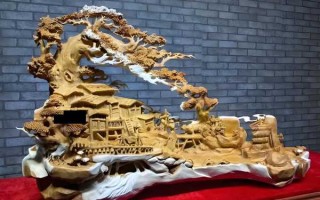 一木藏乡野，刀刻旧山河——崖柏根雕《山居归耕图》