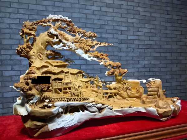 一木藏乡野，刀刻旧山河——崖柏根雕《山居归耕图》