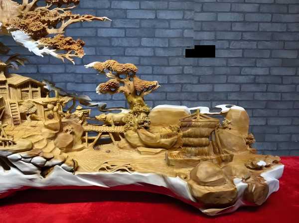 一木藏乡野，刀刻旧山河——崖柏根雕《山居归耕图》