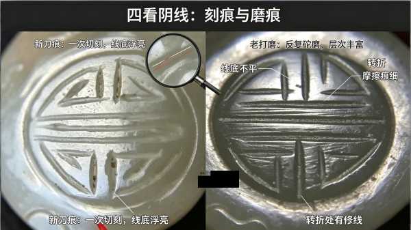 一线辨真赝：古玉“团寿”纹的工痕对比