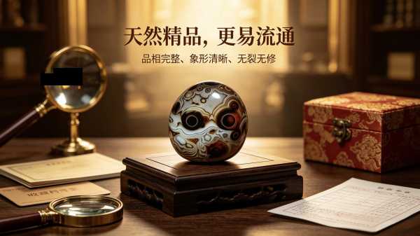 天眼缠丝玛瑙象形石：一石藏脸谱，戈壁亿万年天成的画面奇石