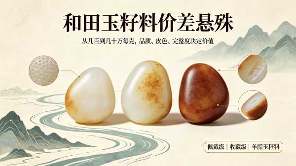 和田玉籽料价差悬殊：数百至数十万每克的定价真相