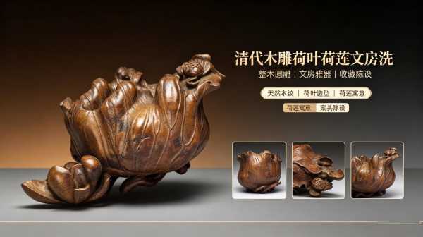 巧夺天工，木荷藏韵——清代木雕荷叶荷莲文房洗赏析