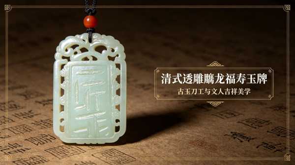 清式透雕螭龙福寿玉牌：古玉刀工与文人吉祥美学的完美融合