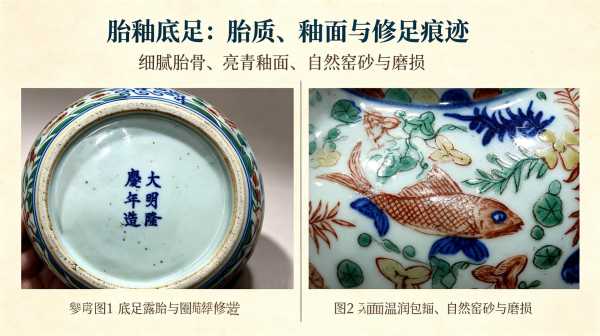 大明隆庆款青花五彩鱼藻纹提梁壶工艺与鉴定要点详解