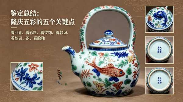 大明隆庆款青花五彩鱼藻纹提梁壶工艺与鉴定要点详解