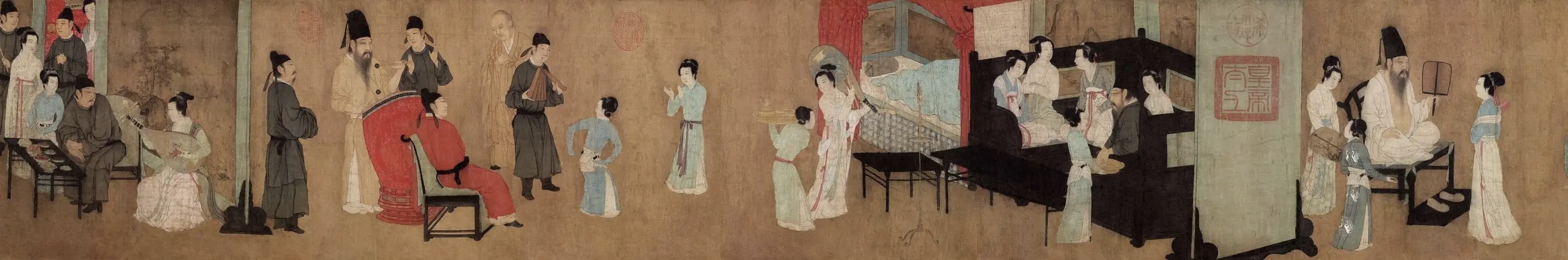 顾闳中《韩熙载夜宴图》鉴赏（五代）