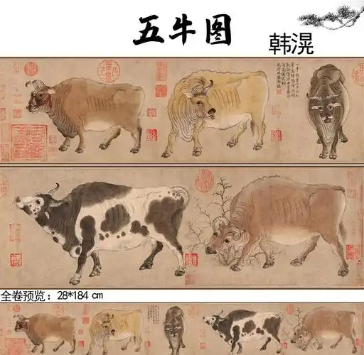 韩滉《五牛图》鉴赏（唐代纸本国宝）