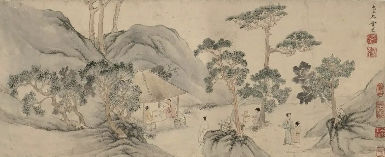 文徵明《惠山茶会图》鉴赏（明）